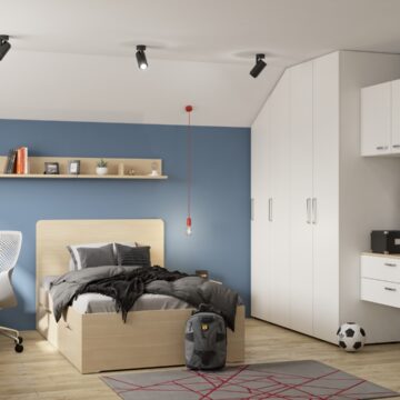 Built-in wardrobe in the youth room